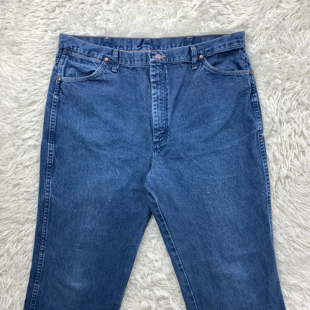 Wrangler Jeans 40x31 Blue Pants 936PWD Cowboy Slim Rigid Western Denim Tag 40x32